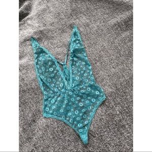 Intimately Free People Lace Plunge Bodysuit